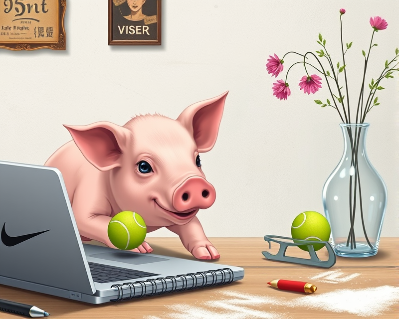 pig, notebook, nike, anime, tennis, ice skate, vase